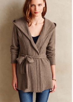 Anthropologie Rosie Neira Boiled Wool Wrap Tie jacket Sz M