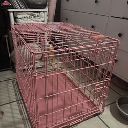Cute pink pet crate