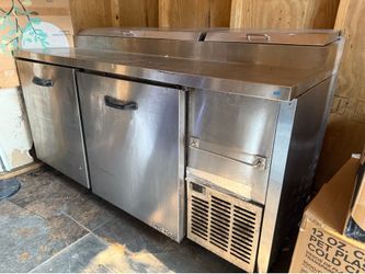 Prep table with refrigerator included