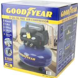 GOODYEAR 6 Gallon 175 Max Psi Portable Pancake Air Compressor, 3.0 SCFM at 90 Psi