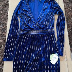 Brand New! Fancy Windsor Blue Diamond Dress 