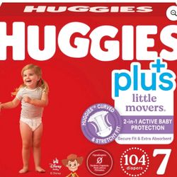 Huggies Little Movers Plus + 7 52 Diapers