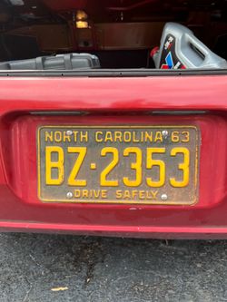 Vintage 1963 North Carolina License Plate