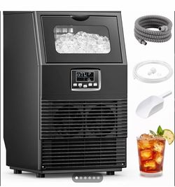 Commercial Ice Maker Machine, 66Lbs/24H 8Lbs Storage