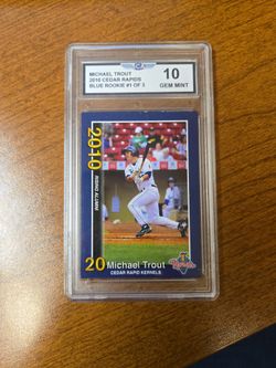 Mike Trout 2010 Cedar Rapids Blue Rookie Gem 10