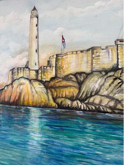 Morro de Cuba Painting in Frame