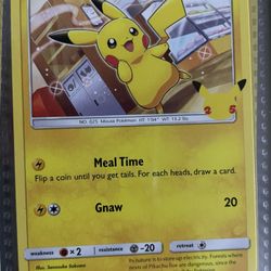 Non-Holo Pikachu 25 Year Anniversary Card
