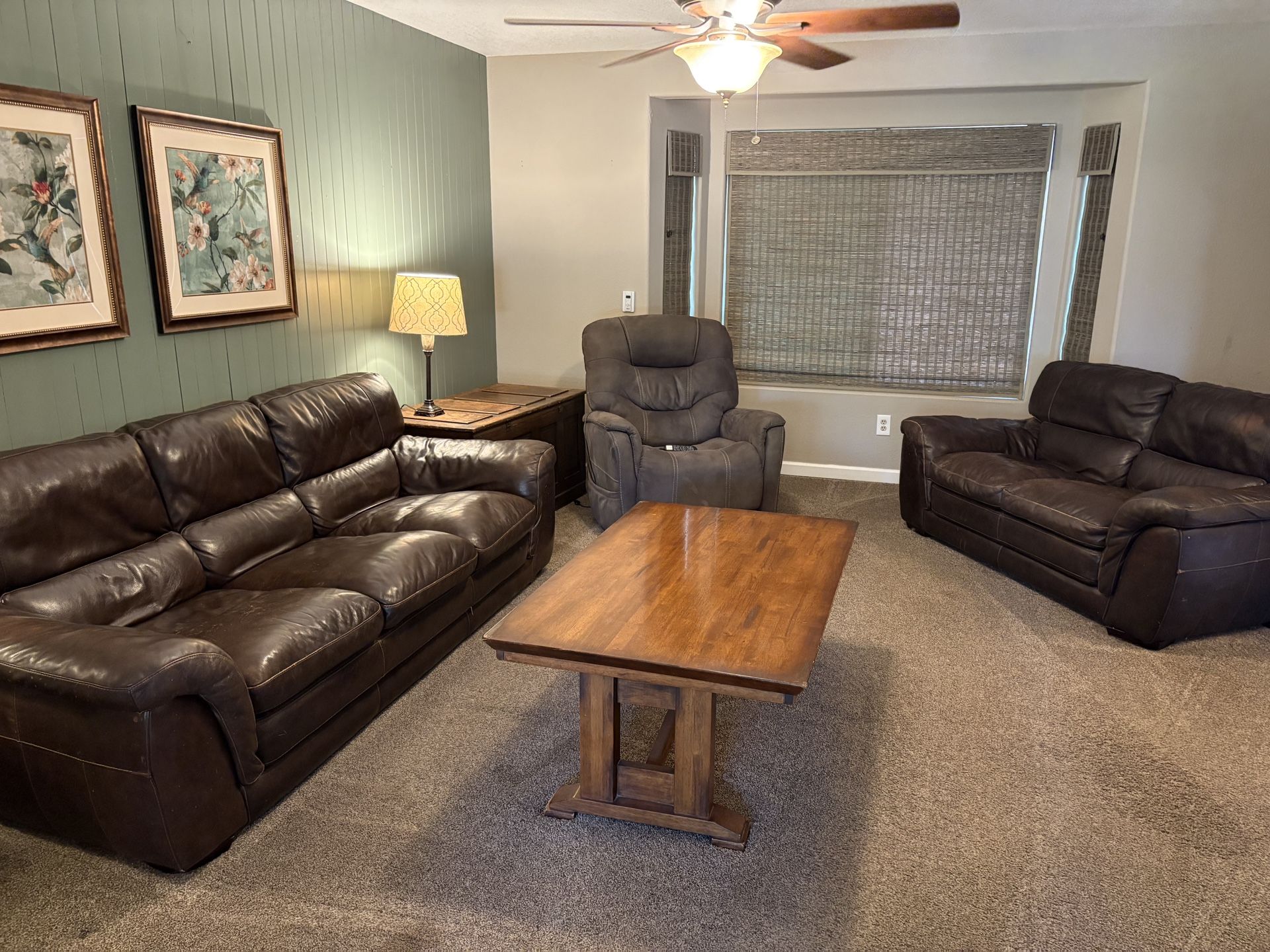 Leather Couch and Loveseat