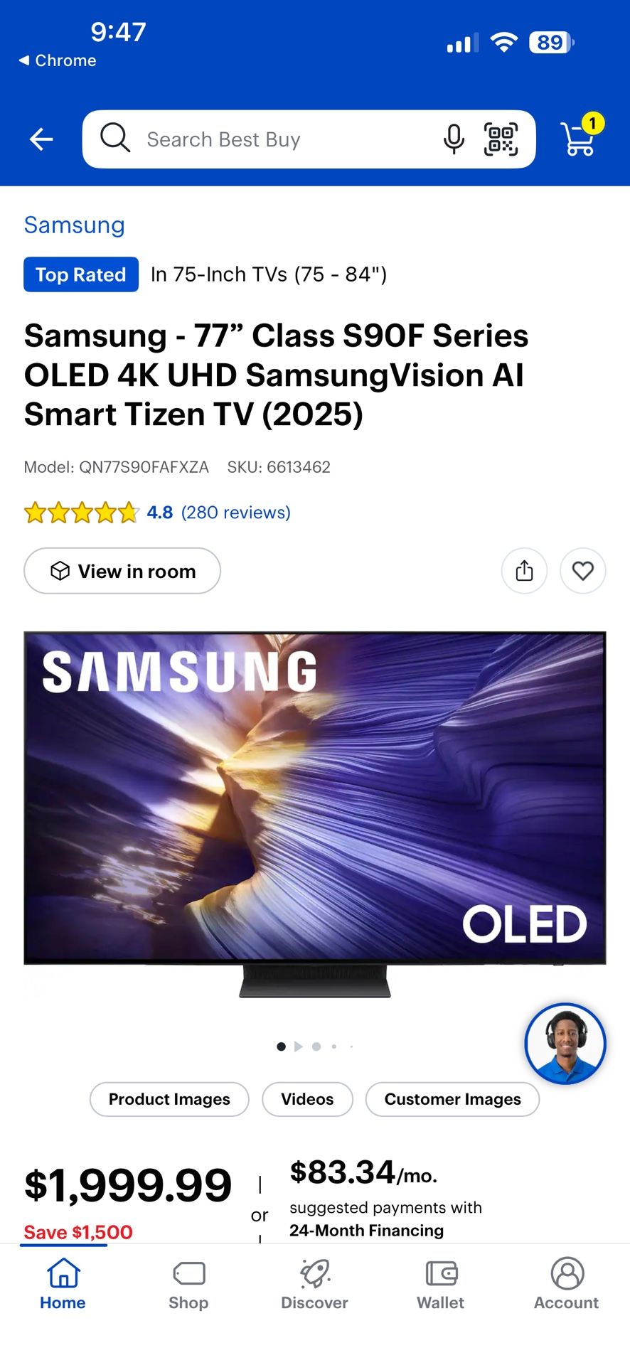 Samsung Oled 77 Inch - S90F- New In Box
