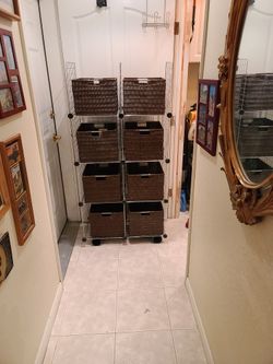 Storage Bins And Chrome RACK
