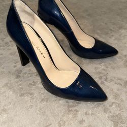 Marco Pini Blue Heels, USA size 5.5-6, EUR size 36