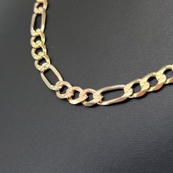 14kt Gold Tri Color Solid Figaro Necklace 24” 29.30grams 6.2mm 163125 10