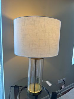 Crate and barrel Modern Glass and Brass Table Lamp
