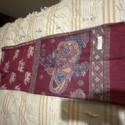 Pashmina Natural Material Scarves In Light Pink, Silver Grey, And Elephants