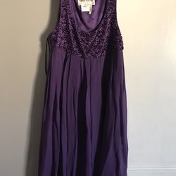 New Purple Silk Party Dress