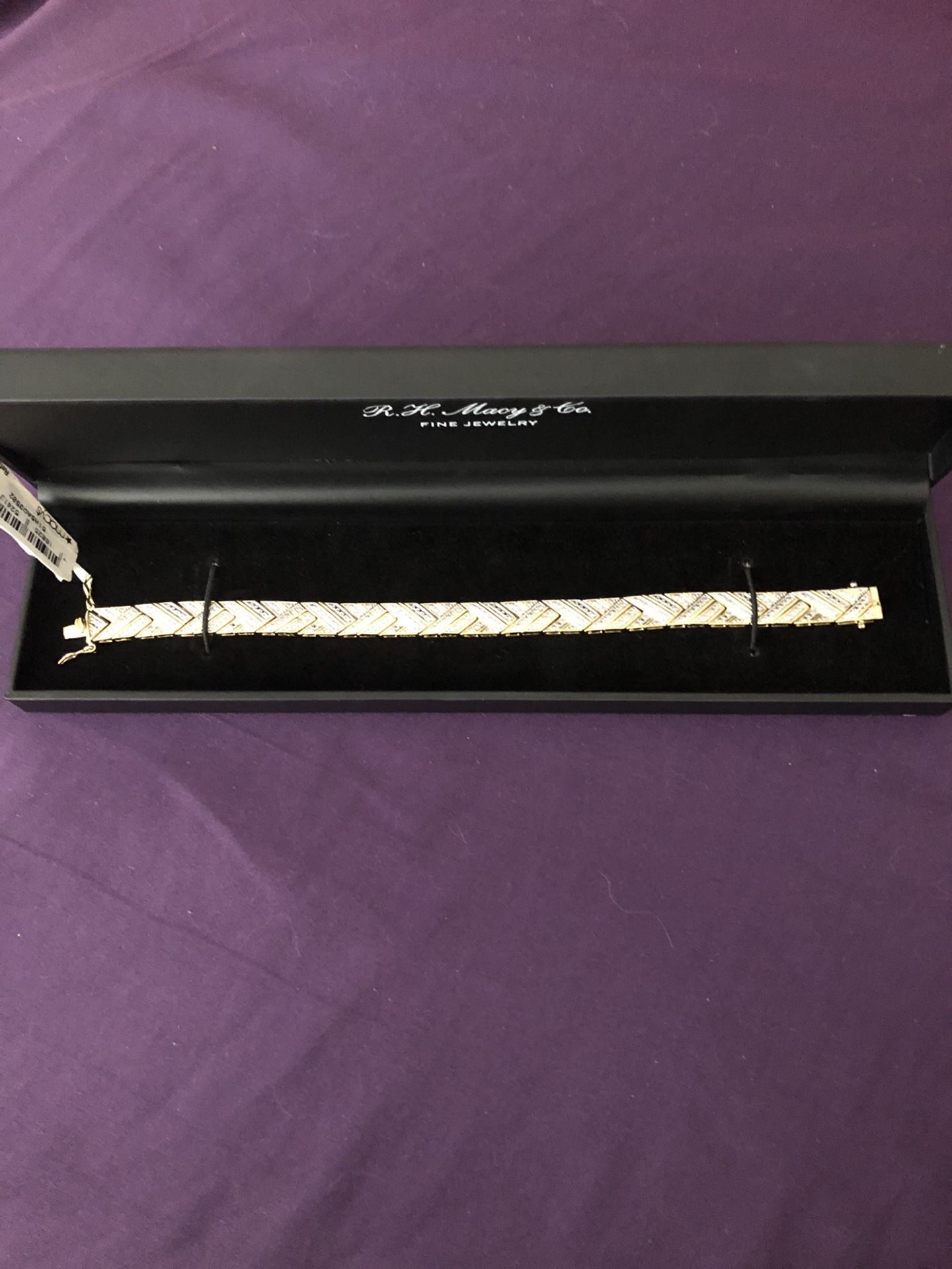 Bracelet 18” Diamond Accent Gold Over Silver Plated Bronze