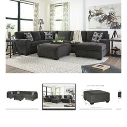 Ashley 4 Piece Sectional in charcoal -Looks Brand New