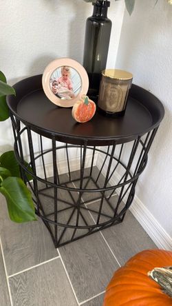 Black metal and table with Removal tray