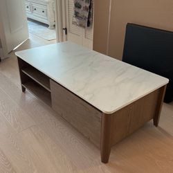 Marble Top Coffee Table w/ Storage
