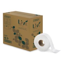 Livi® Jumbo Toilet Paper, 2-Ply, White, 1000-ft., 12 Rolls (23501)