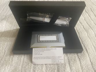 The Bombay Company Jeweled Pearl Pen & Card Holder Set