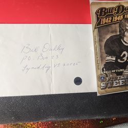 Bullet Bill Dudley Signed 2xs Steelers Football W/COA & PRINT