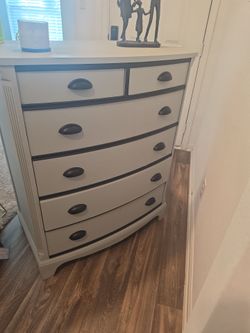Grey and black Tall Dresser with 6 Drawers