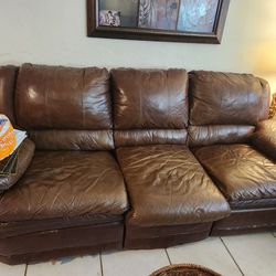 Free Leather Recliner Sofa And Love Seat
