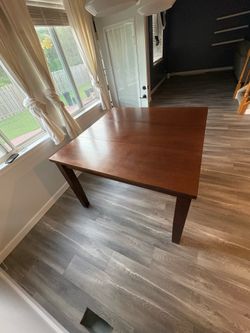Dining room table and chairs with bench