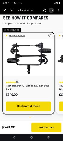 Kuat transfer v2 - 2 bike 1.25 inch bike rack