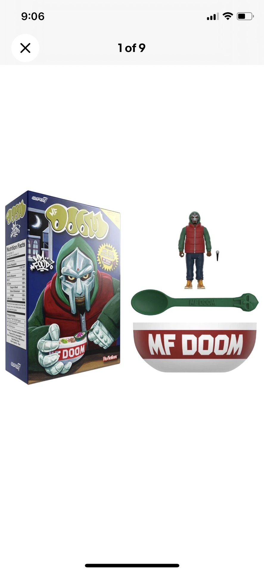 Brand New Mf Doom Super7 Reaction Cereal Box Action Figure Toy Toys Collectable Collectibles Hip-hop Rap Vinyl Vinyls Record Records Madlib Mfdoom