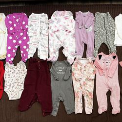 Baby Girl Assorted Bodysuits/onesies 6-9 M