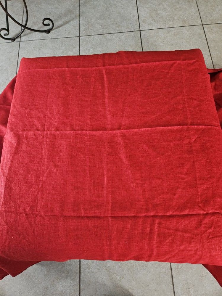 LARGE OTTOMAN 36X36 RED RECOVER