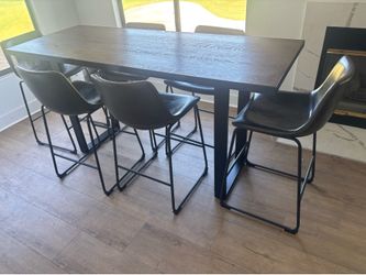 High top table and 6 chairs