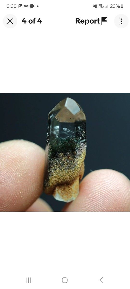 12ct Natural Rare Clear Green Ghost Crystal Quartz Pendant Polished