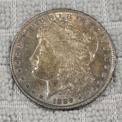 1889-P Morgan Silver Dollar AU - SIGNIFICANT TONING
