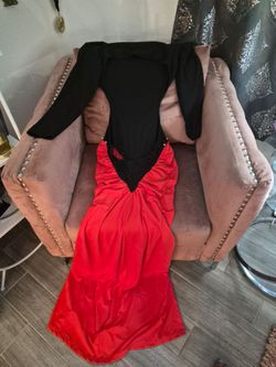 Sexy black and red long evening dress