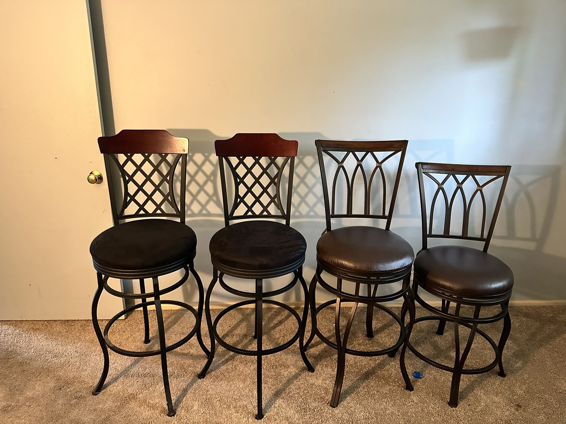 Swivel Leather/Microfiber Bar Stools