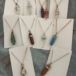 Wire Wrapped Crystal Necklaces 