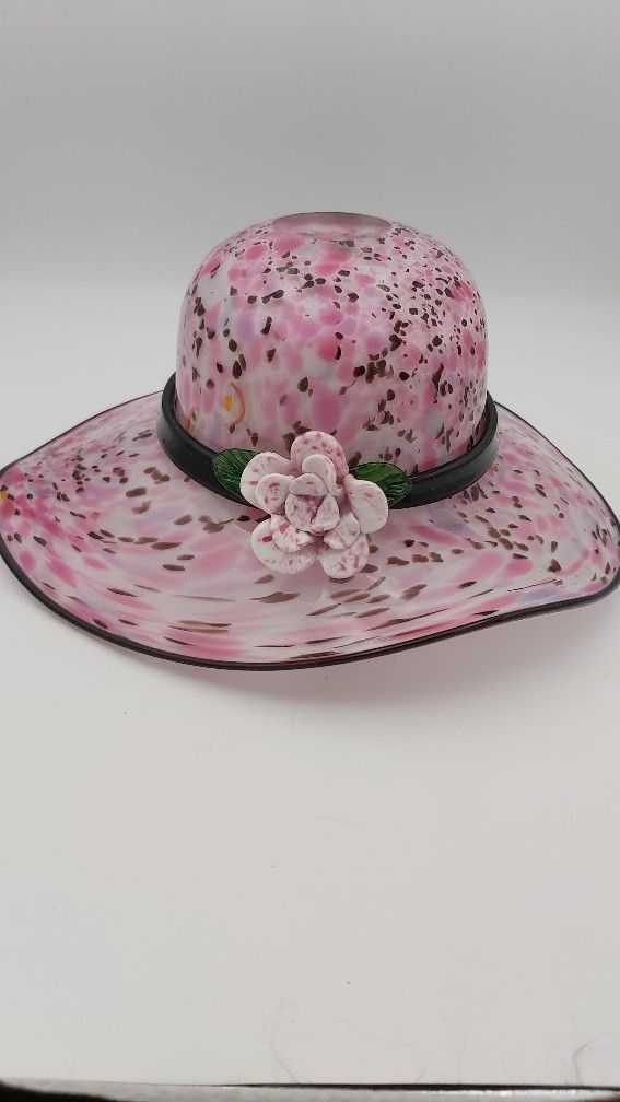 Large Vintage Murano Style Crystal Hat Bowl