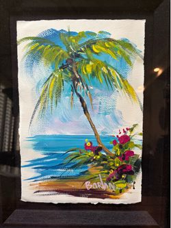 Steve Barton Tropical Beach Scene – Professionally Framed