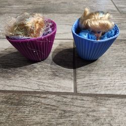 Pair of vintage tonka cupcake dolls