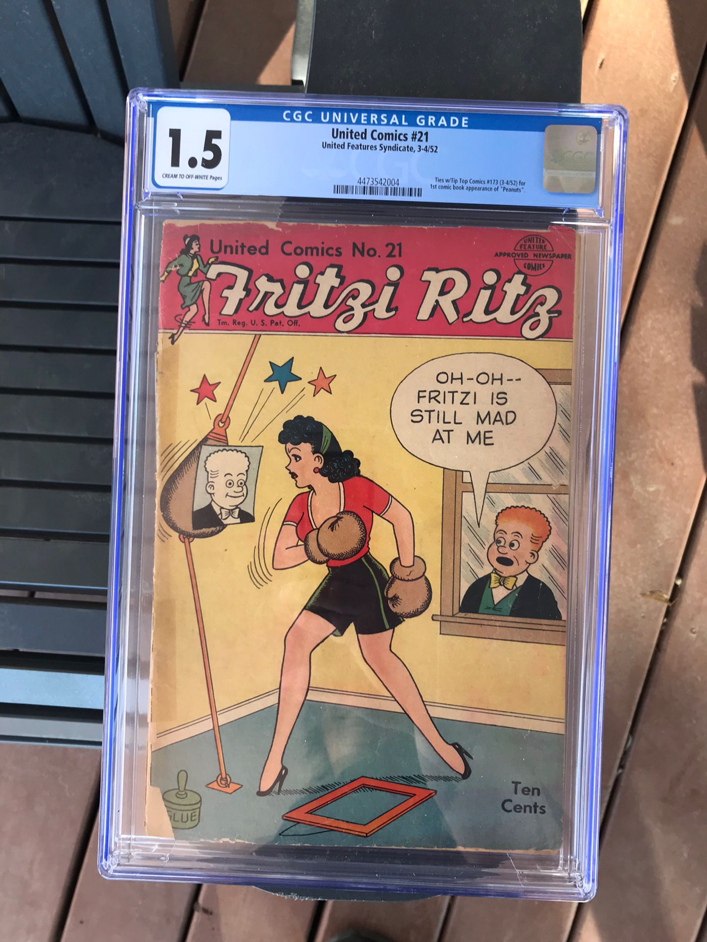 United Comics #21 (1952) CGC 1.5 — 1st Peanuts In Comics (Tied); Charlie Brown