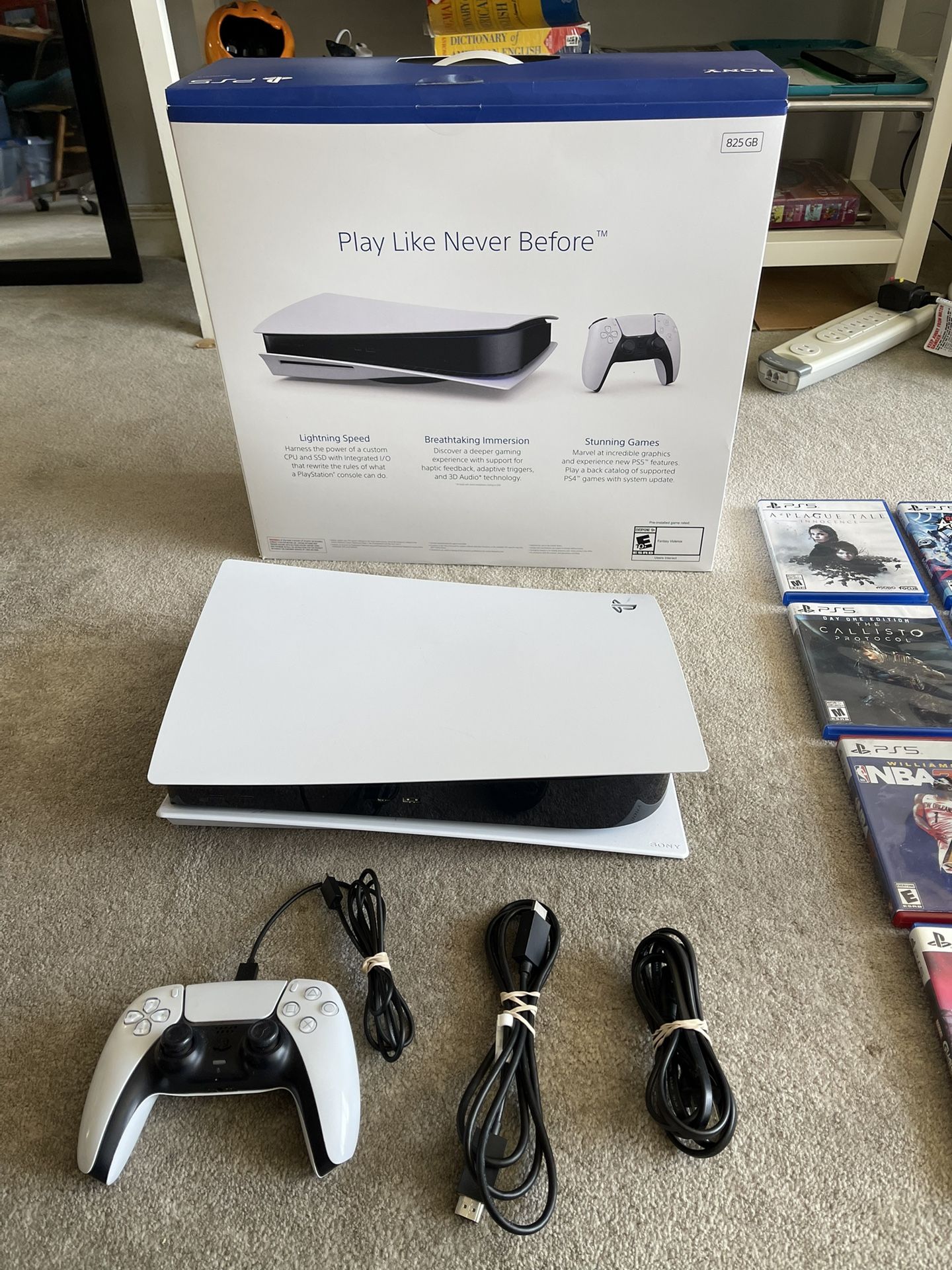 Used - PS5 Console 825GB - 20 PS5 IGames/9 PS4 Games