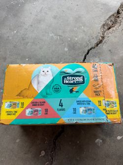 A Strong Heart - Paquete variado de comida para gatos, trituraciones de pollo y mariscos, 3 onzas, 40 unidades