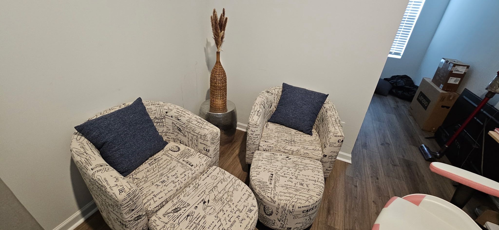 Accent Chairs Ottoman With Side Table