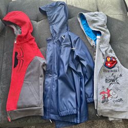 Rain Jacket And 2 Zip up Hoodies 