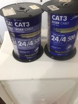 Phone wire 2-500ft. rolls cat 3. 24/4