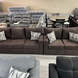 BROWN SOFA LOVESEAT