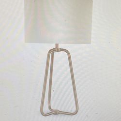 Mid-century Modern Table Lamp With Matte Gold Metal Base And Drum Fabric Shade By Hudson&Canal H25.5 Marduk 